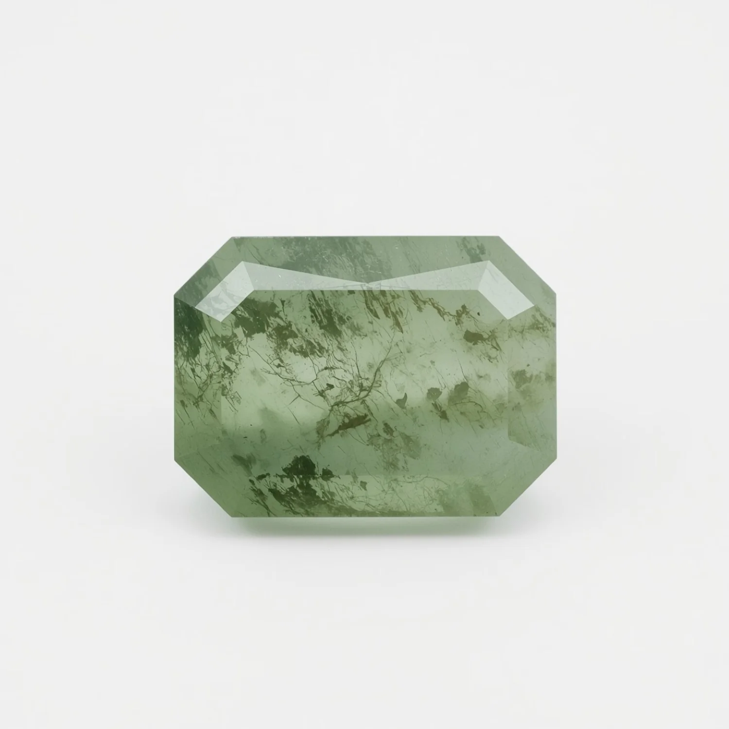 Moss Agate 1PC Medium 8x10 MM Emerald Faceted Green Fine Semi Precious Gems - Image 2