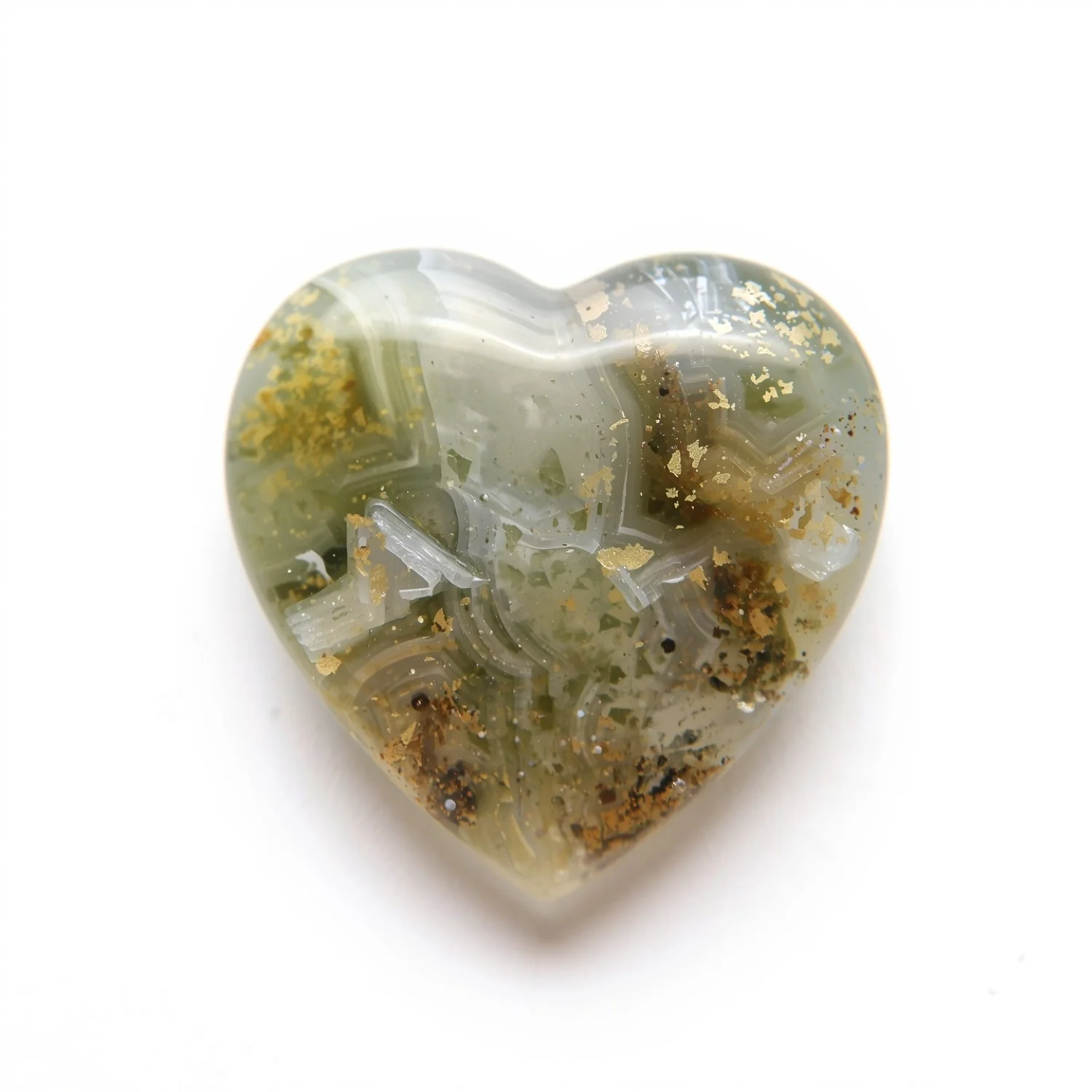 Moss Agate 1PC Medium 9x9 MM Heart Cabochon Green Lustrous semi Precious Gems