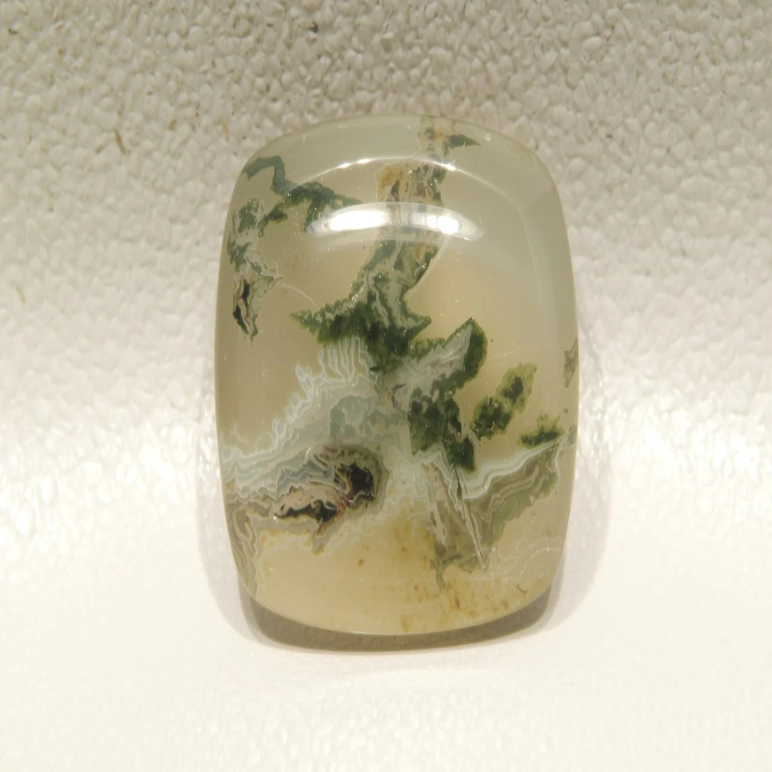 Moss Agate 1PC Small 6x9 MM Emerald Cabochon Green Natural semi Precious Gems - Image 2