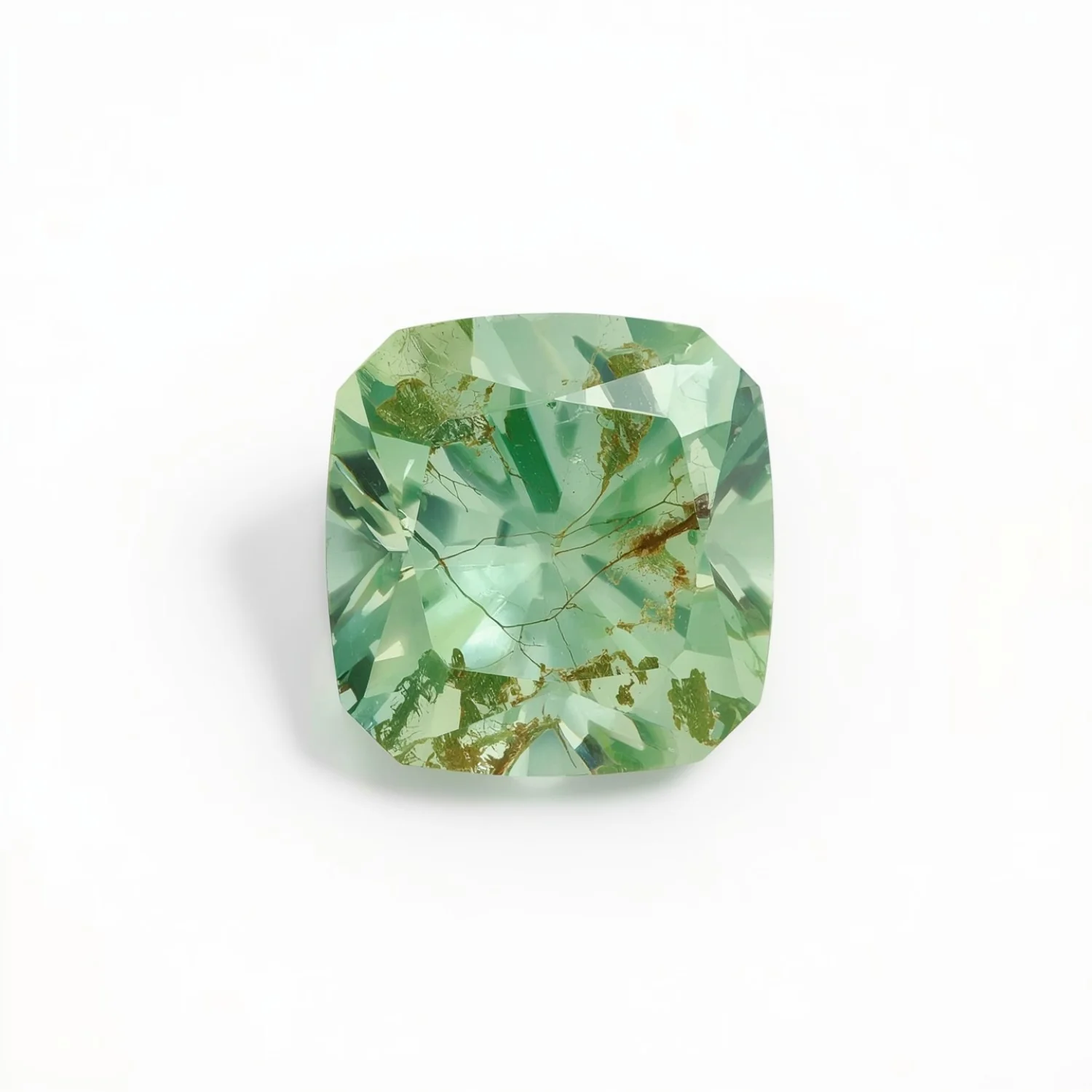 Moss Agate 1PC Small 7x7 MM Cushion Faceted Green Splendid Semi Precious Loose Gemstone