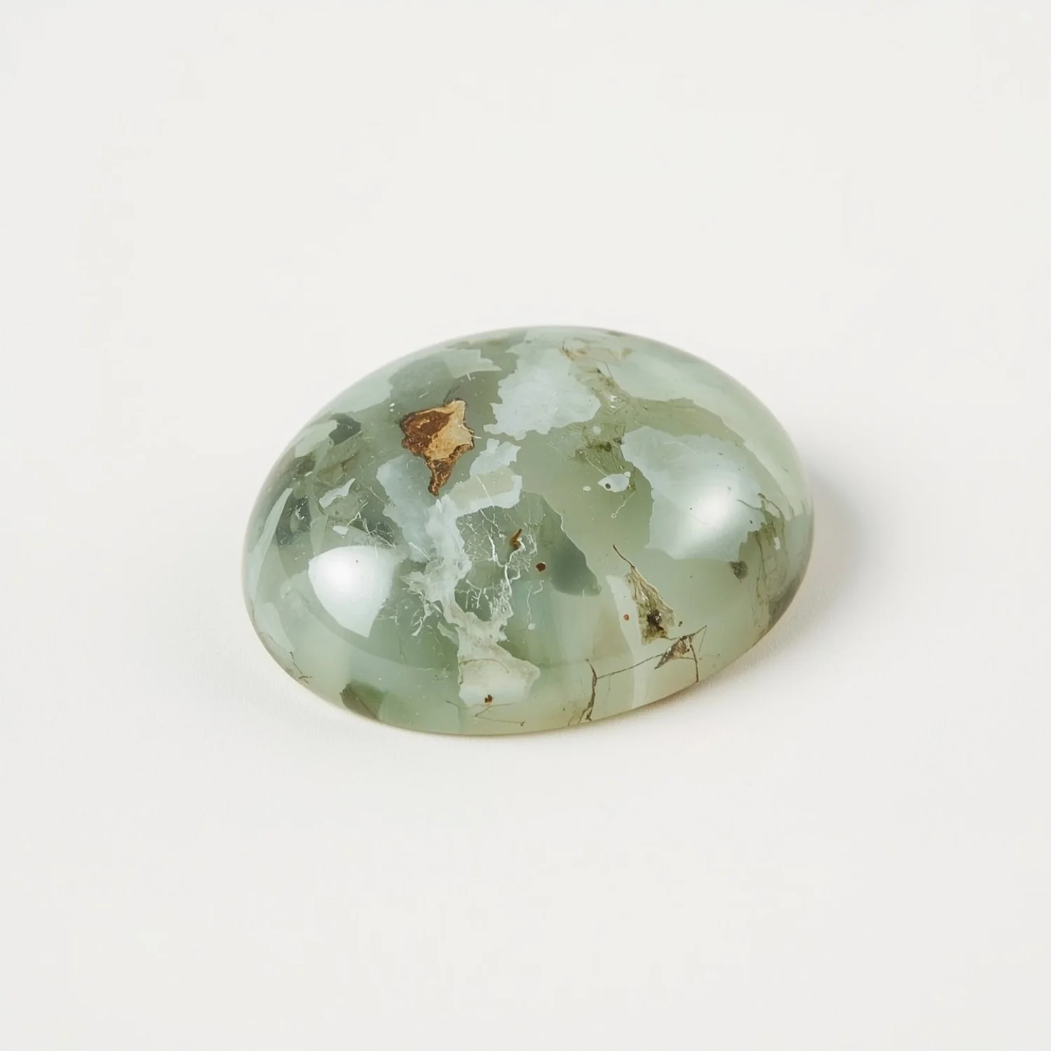 Moss Agate 1PC Small 7x9 MM Oval Cabochon Green Sparkling semi Precious Semi Precious Gemstone - Image 2