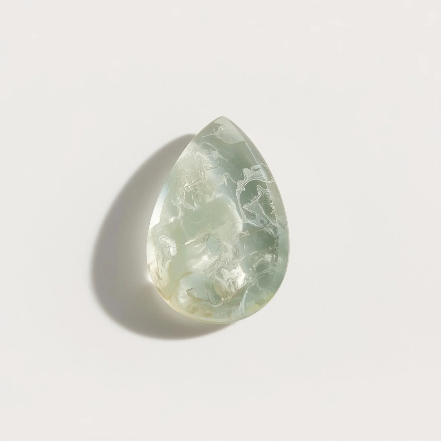 Moss Agate 1PC Small 7x9 MM Pear Cabochon Green Shine semi Precious Loose Gemstones