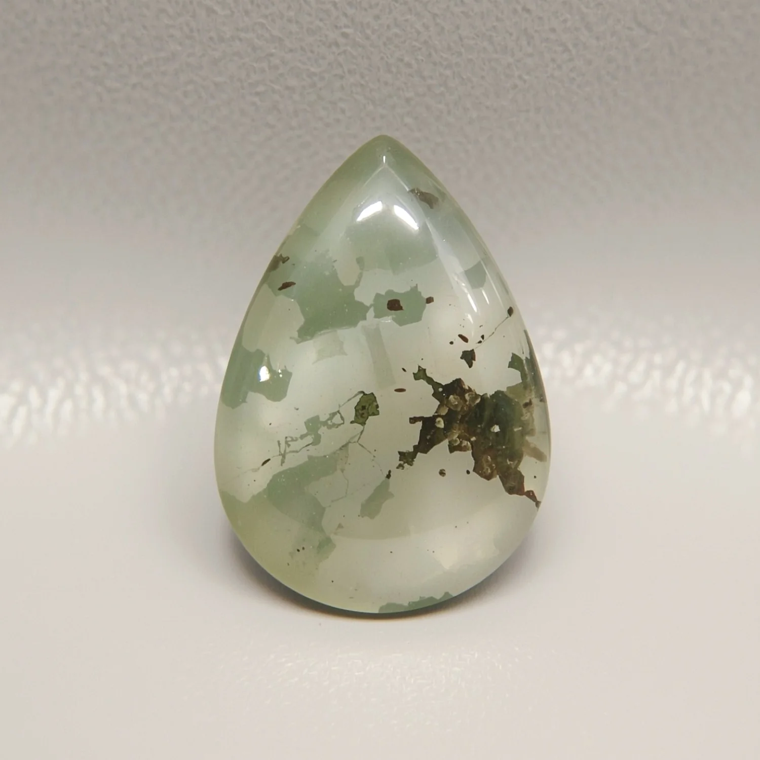 Moss Agate 1PC Small 7x9 MM Pear Cabochon Green Shine semi Precious Loose Gemstones - Image 2