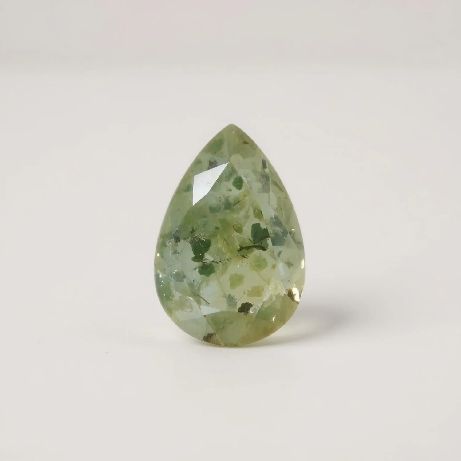 Moss Agate 1PC Tiny 3x5 MM Pear Faceted Green Luster Semi Precious Loose Gemstones - Image 2