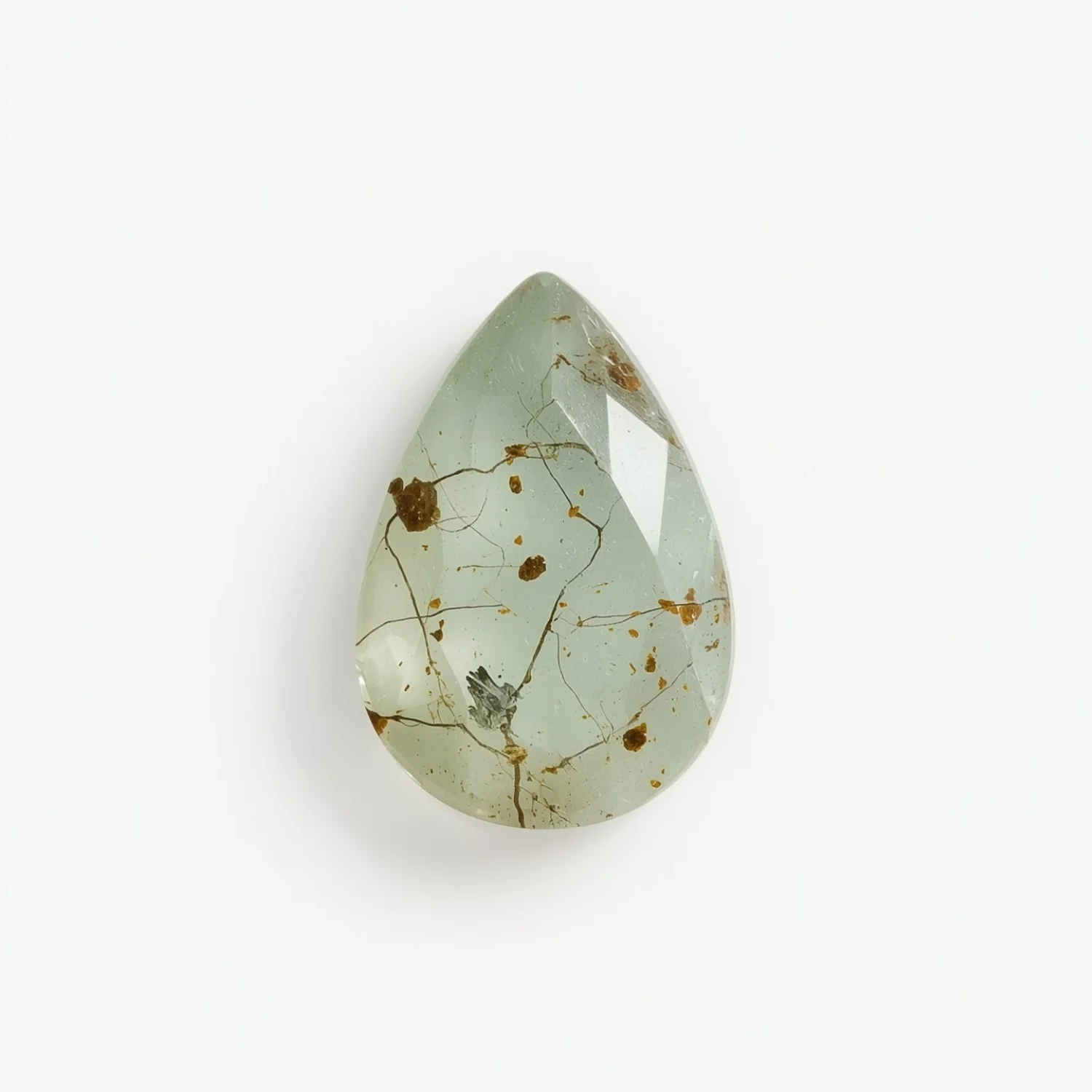 Moss Agate 1PC Tiny 4x6 MM Pear Faceted Green Lustrous Semi Precious Gems - Image 2