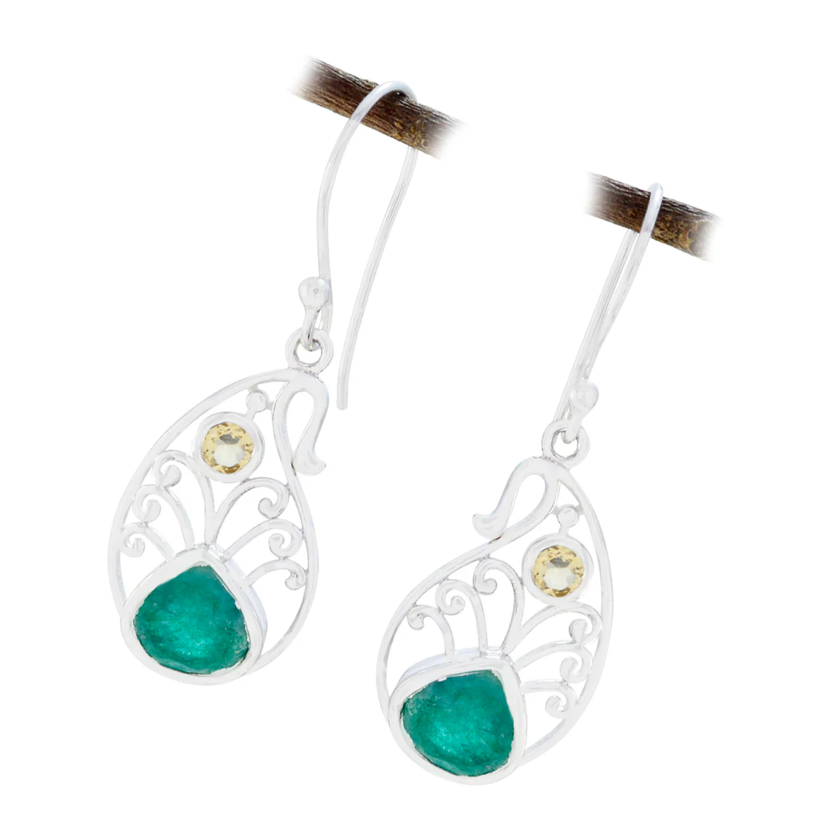 Multi African Camilla multiple Dangle multicolor 92.5 Silver Earring - Image 2