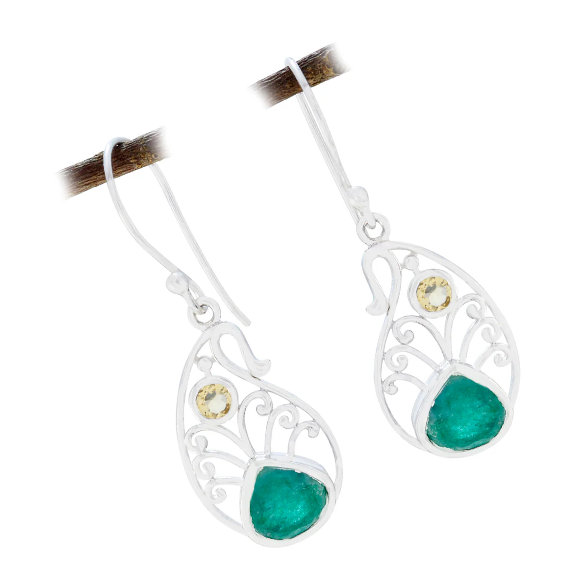 Multi African Camilla multiple Dangle multicolor 92.5 Silver Earring - Image 3