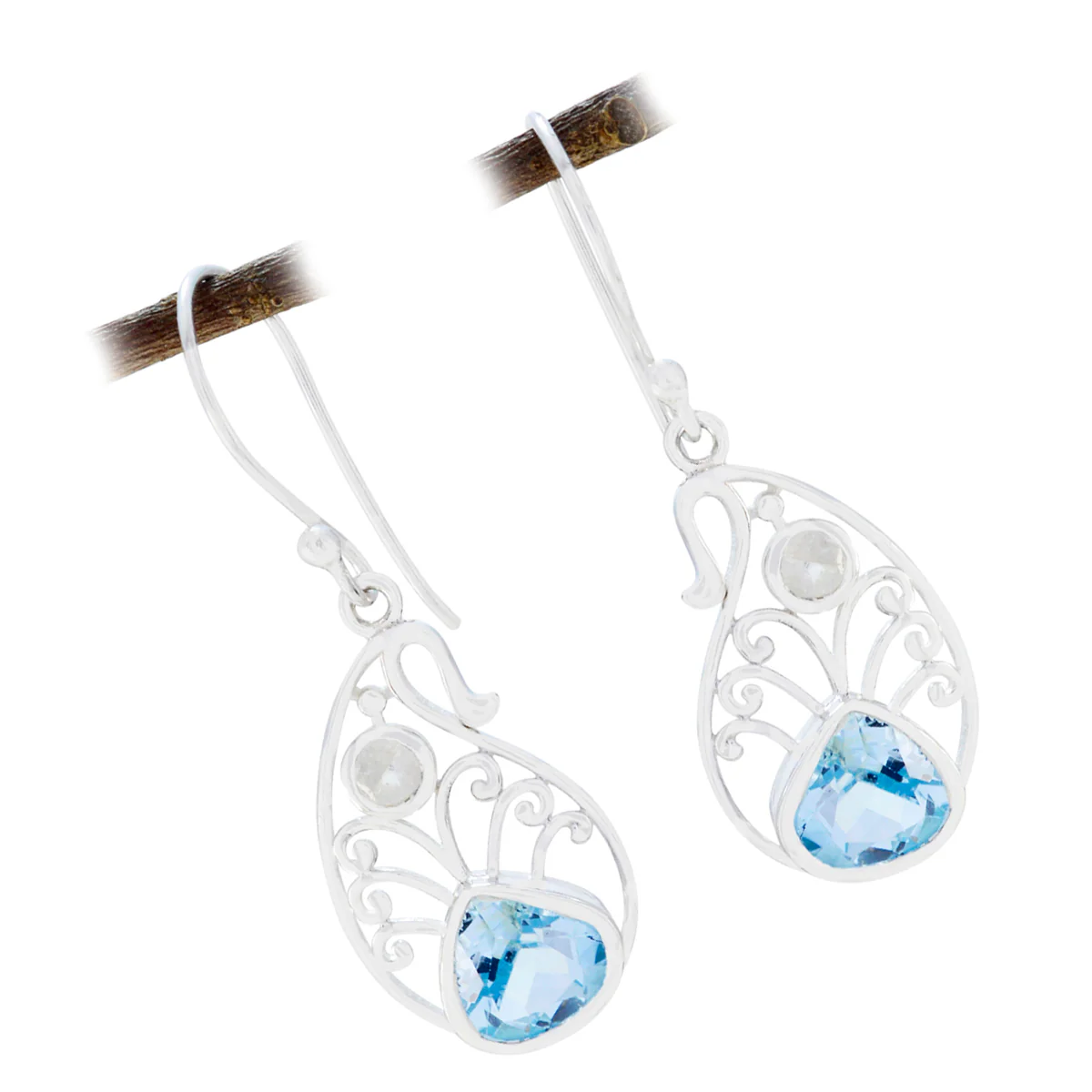 Multi African Carla multiple Dangle multicolor Sterling Silver Earring - Image 3