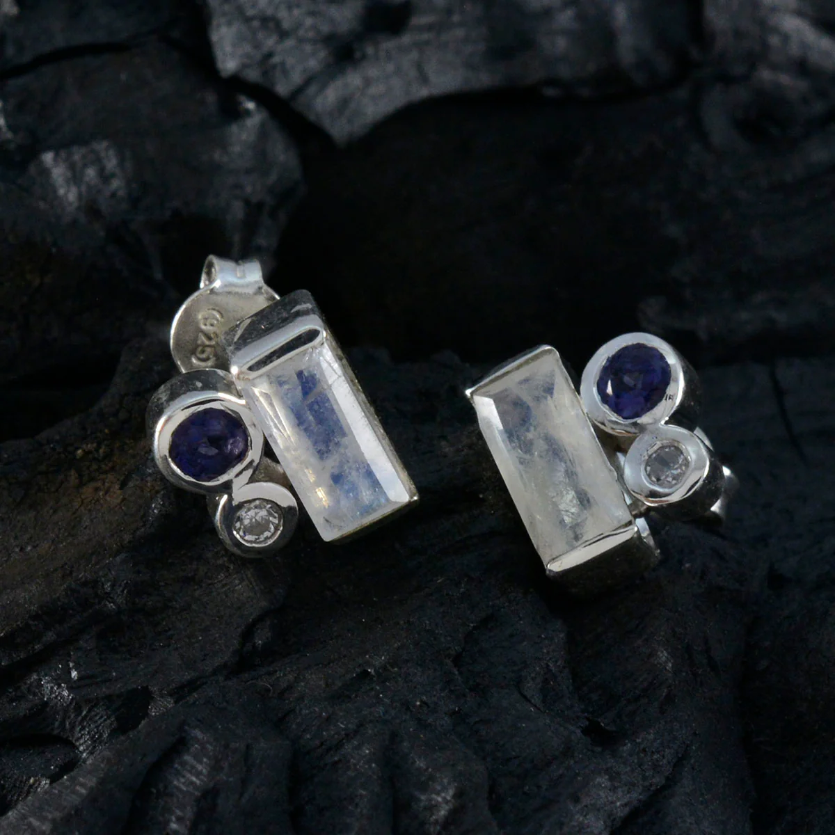 Multi African Natalia Trilogy Stud multicolor Sterling Silver Earring - Image 2