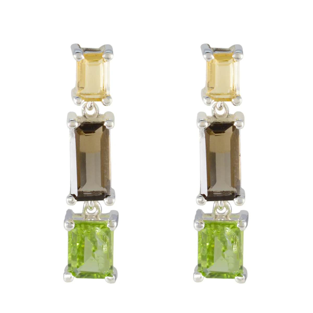 Multi African Nova multiple Stud multicolor 92.5 Silver Earring