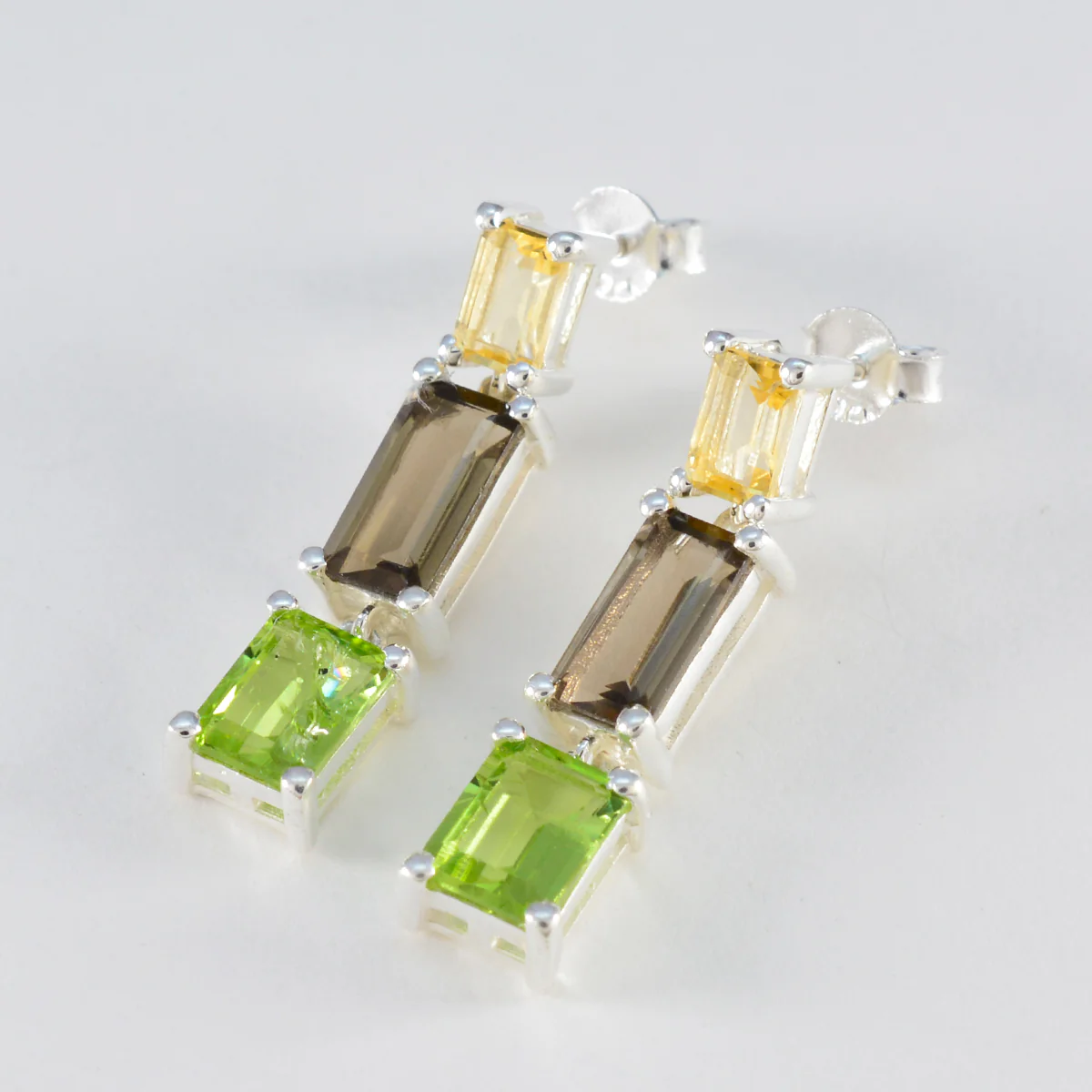 Multi African Nova multiple Stud multicolor 92.5 Silver Earring - Image 2