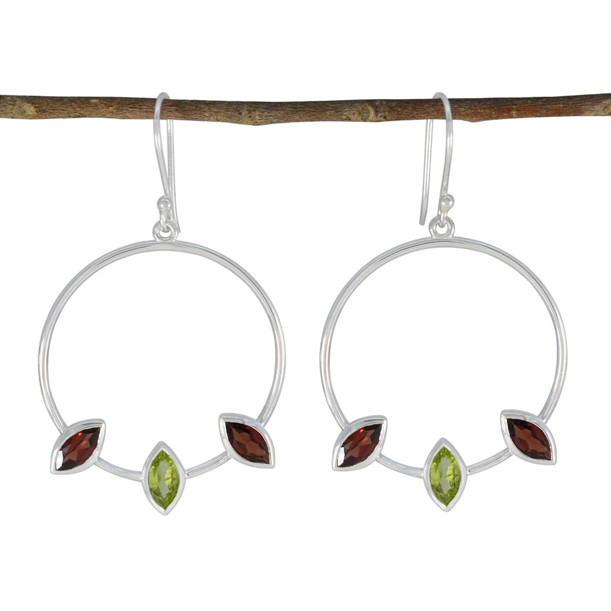 Multi African Nova Trilogy Dangle multicolor Silver Earring