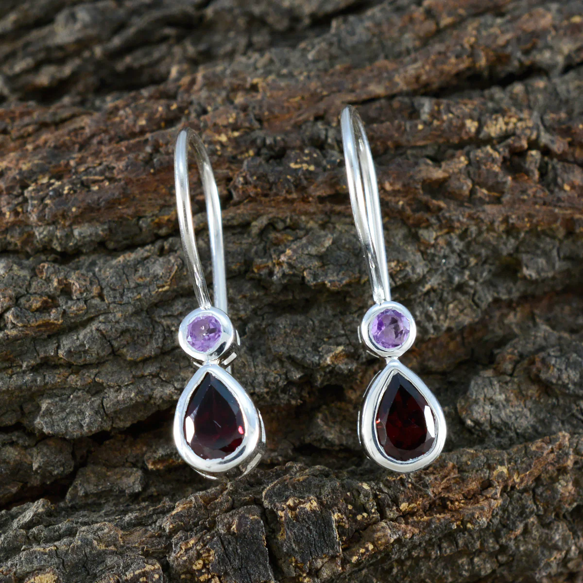 Multi African Sofía Toi et Moi Dangle multicolor 925 Silver Earring - Image 3