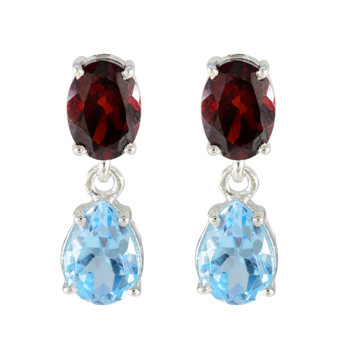 Multi American Amaanda multiple Stud multicolor Silver Earring