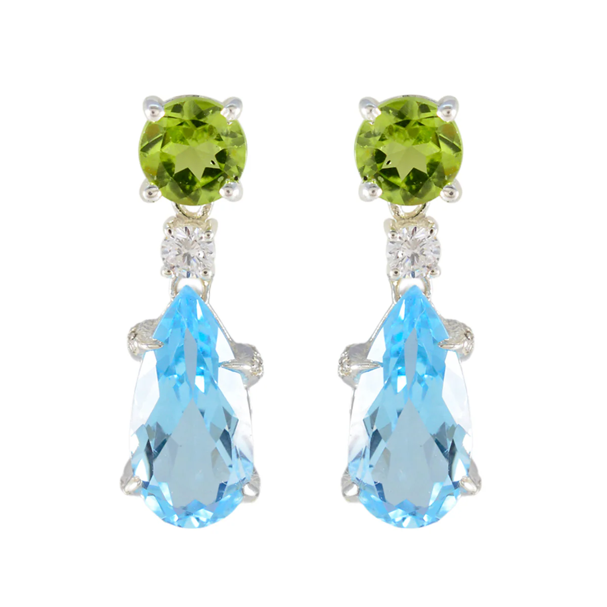 Multi American Amanda multiple Stud multicolor 92.5 Silver Earring