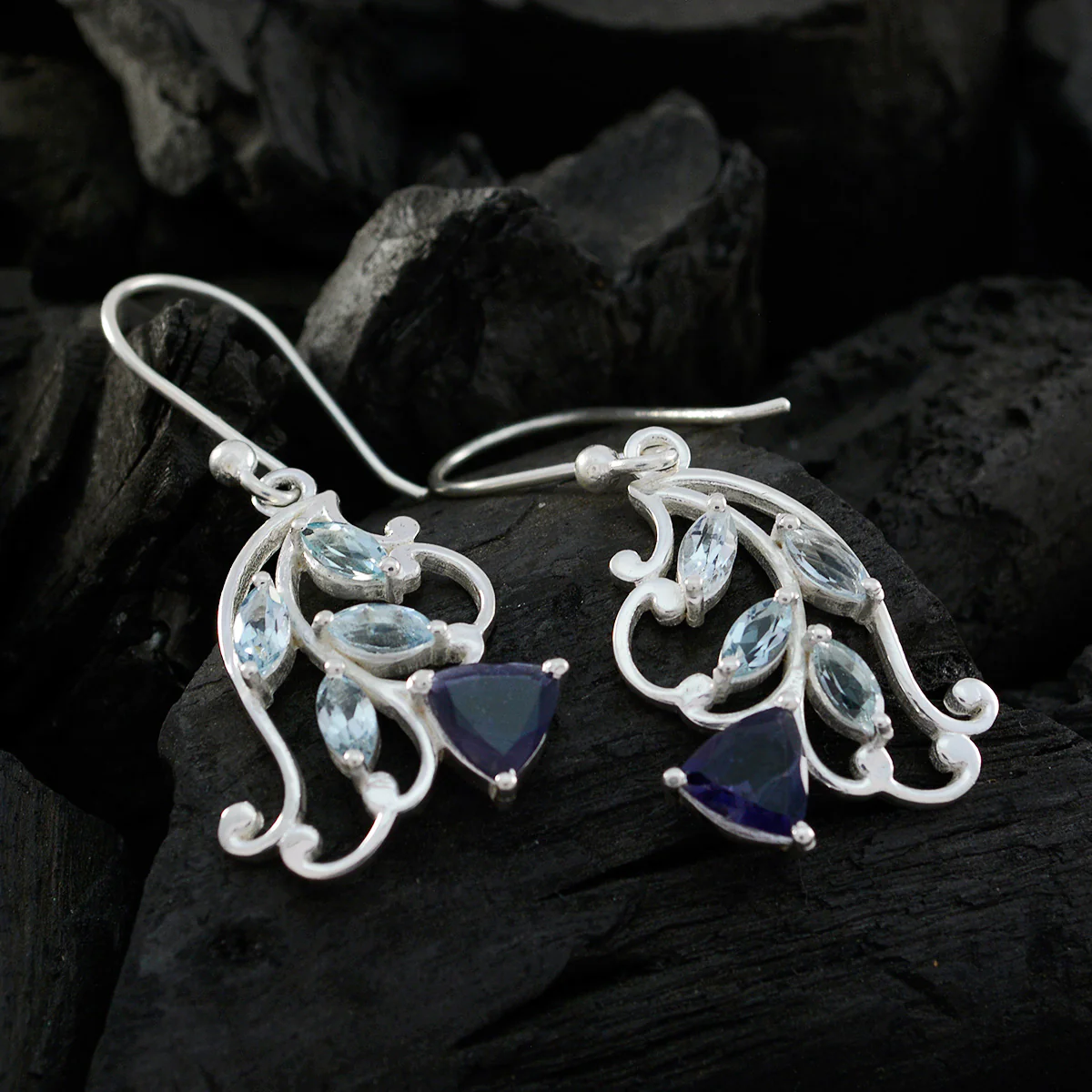 Multi American Isla multiple Dangle multicolor 92.5 Silver Earring - Image 2