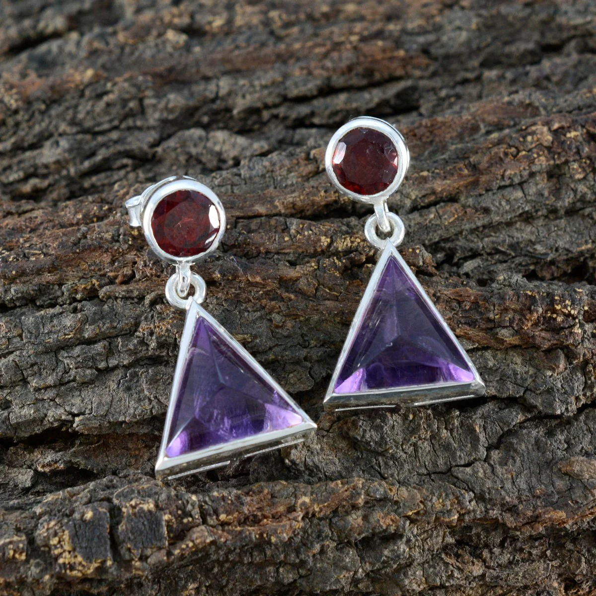 Multi American María multiple Stud multicolor 925 Sterling Silver Earring - Image 4