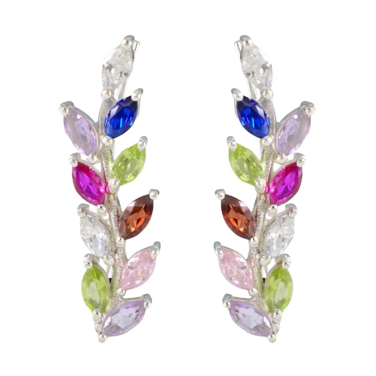 Multi American Mei multiple Stud multicolor 925 Sterling Silver Earring
