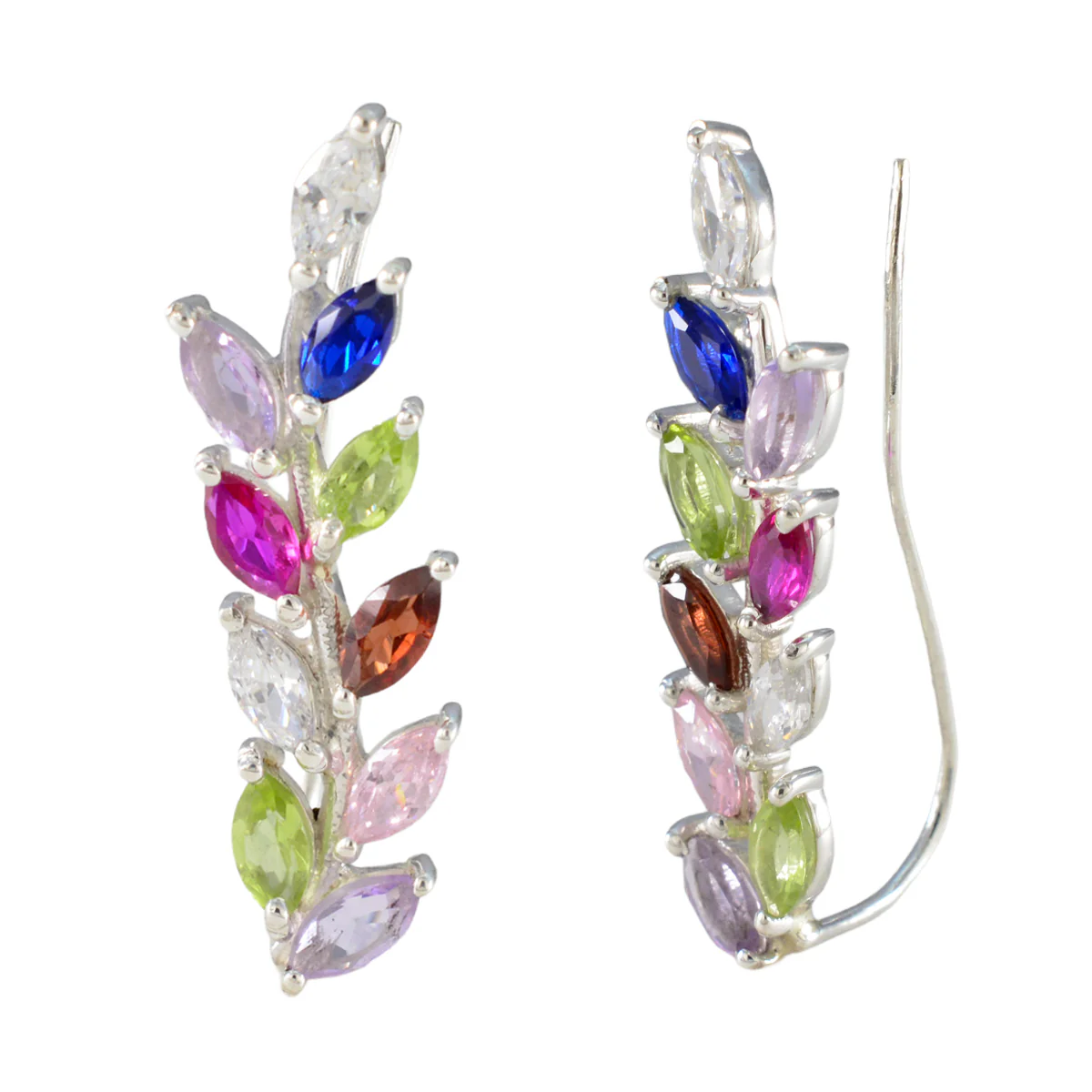 Multi American Mei multiple Stud multicolor 925 Sterling Silver Earring - Image 2