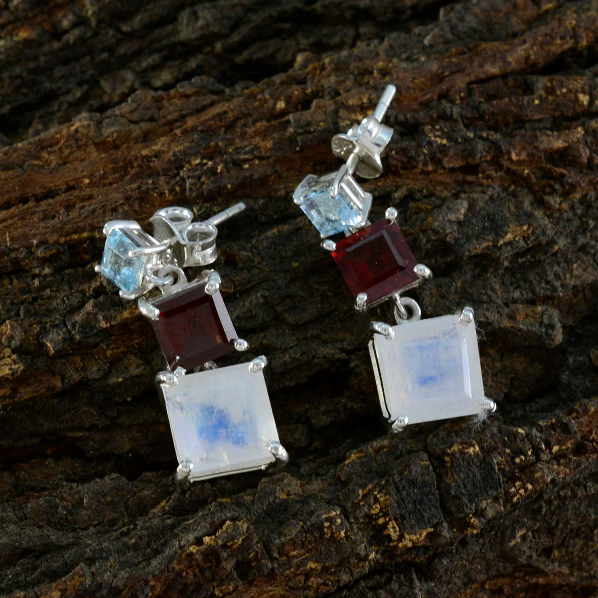 Multi American Mei Trilogy Stud multicolor Sterling Silver Earring - Image 3