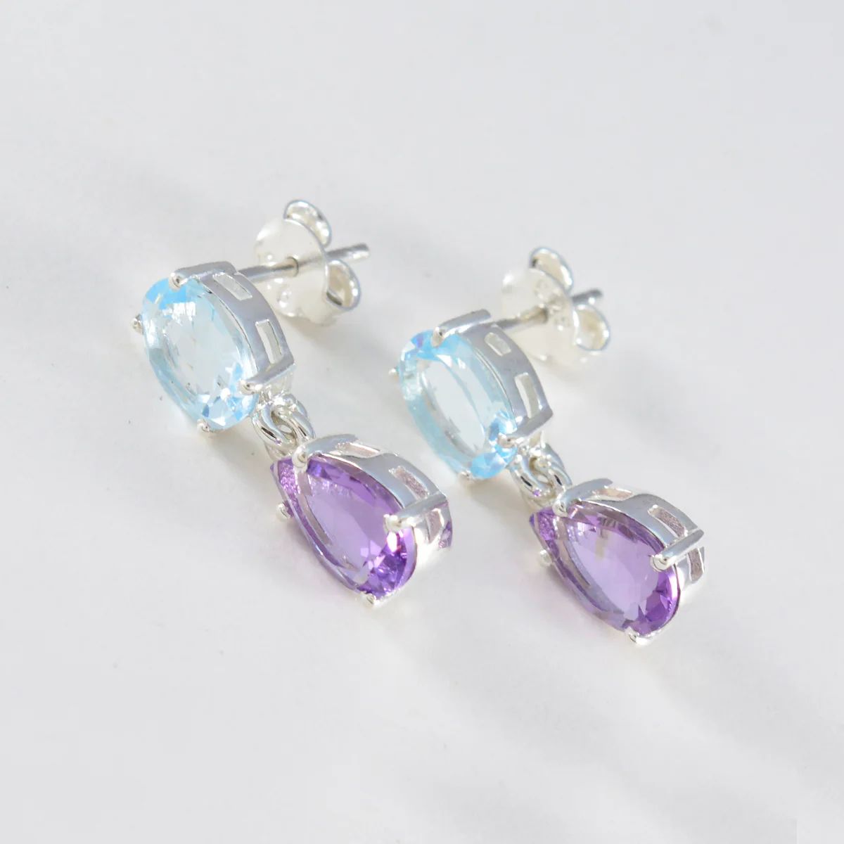 Multi American Rileey multiple Stud multicolor 925 Sterling Silver Earring - Image 2