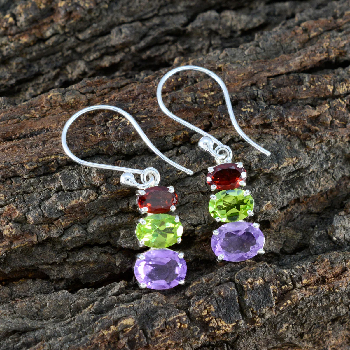 Multi American Riley multiple Dangle multicolor Sterling Silver Earring - Image 3