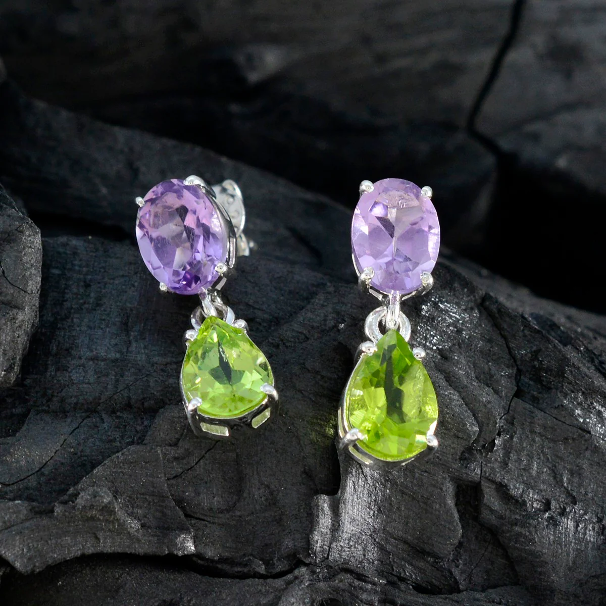 Multi American Rileya multiple Stud multicolor 925 Sterling Silver Earring - Image 3