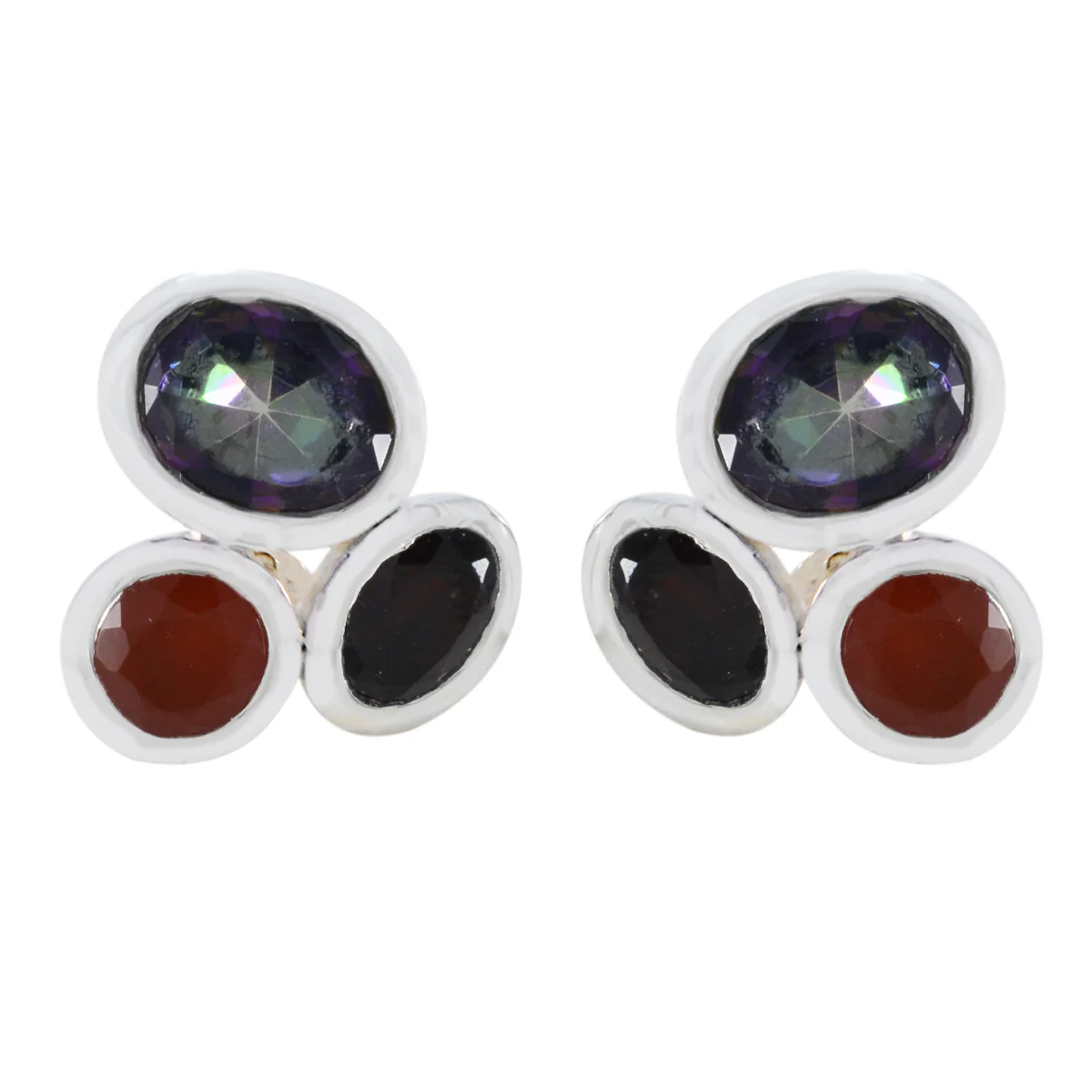 Multi Australian Isabelle multiple Stud multicolor Sterling Silver Earring