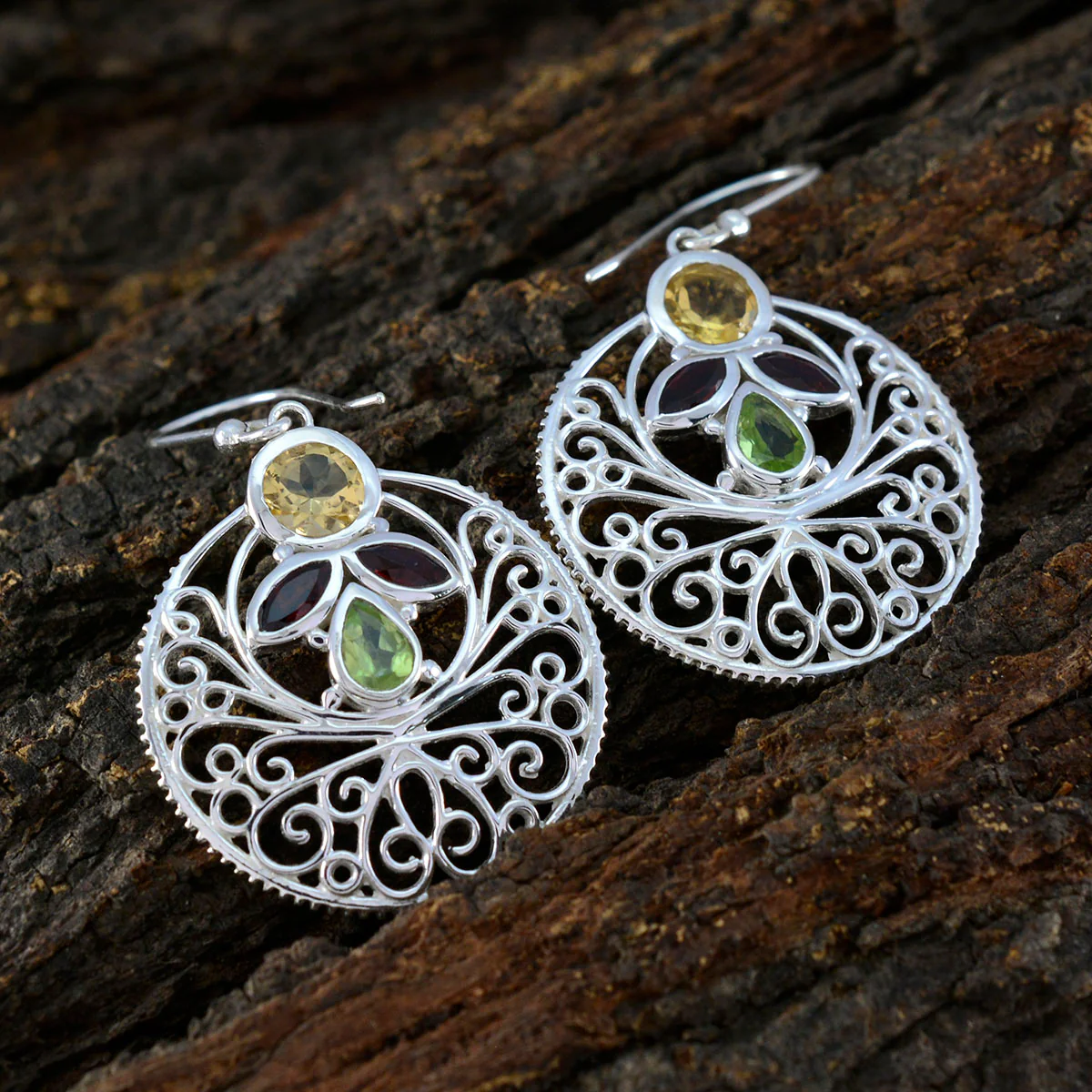 Multi Australian Julia quarter Dangle multicolor 925 Sterling Silver Earring - Image 3