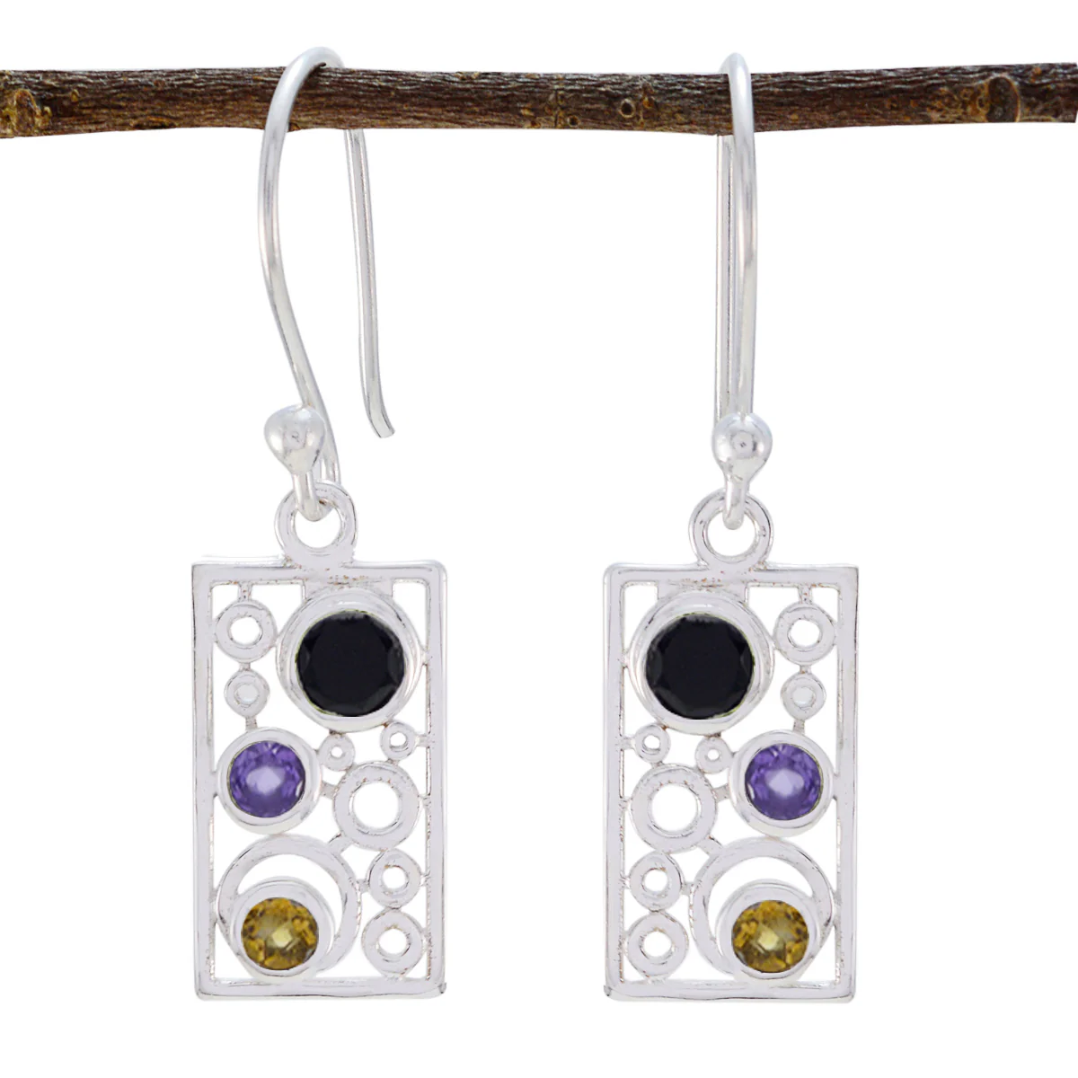 Multi Australian Scarlett multiple Dangle multicolor 925 Sterling Silver Earring