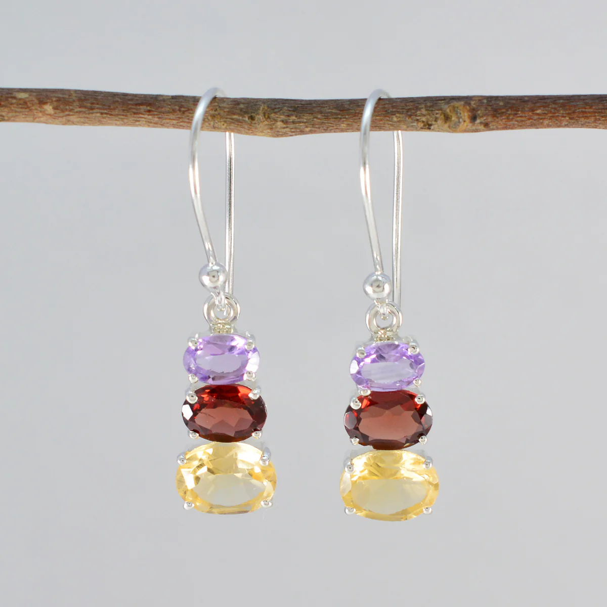 Multi Australian Stella multiple Dangle multicolor 92.5 Silver Earring - Image 2