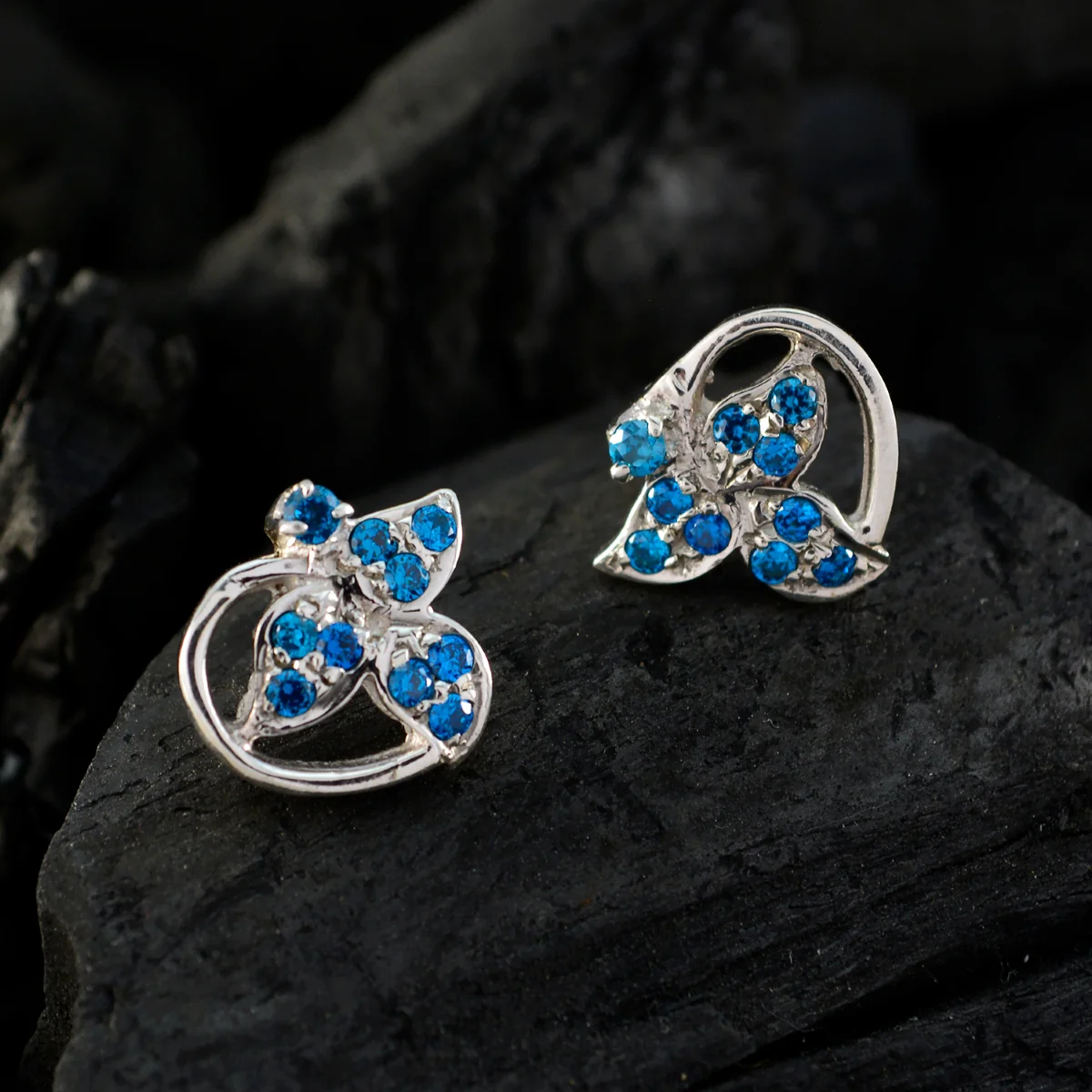 Multi CZ French Isadora multiple Dangle multicolor Sterling Silver Earring - Image 3