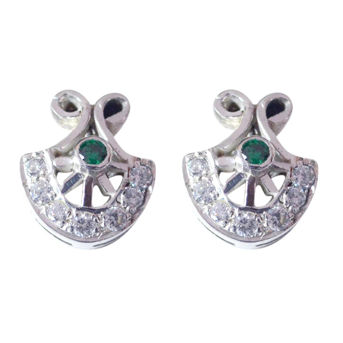 Multi CZ Korean Rebeca multiple Stud multicolor Sterling Silver Earring - Image 2