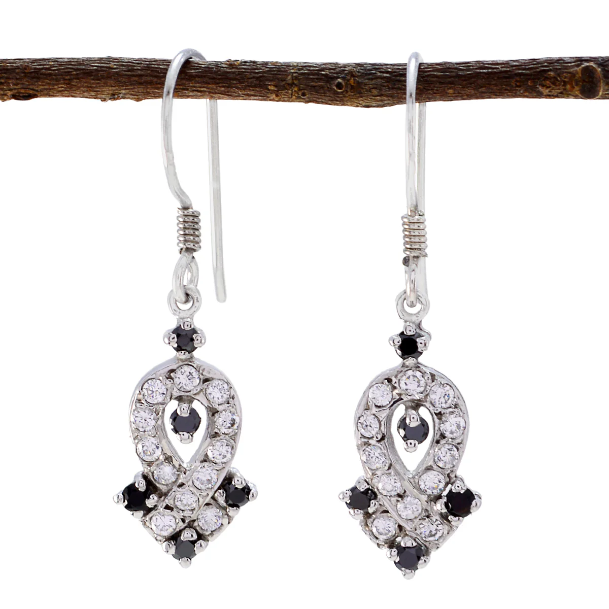 Multi CZ Latin American Camila multiple Dangle multicolor 92.5 Silver Earring