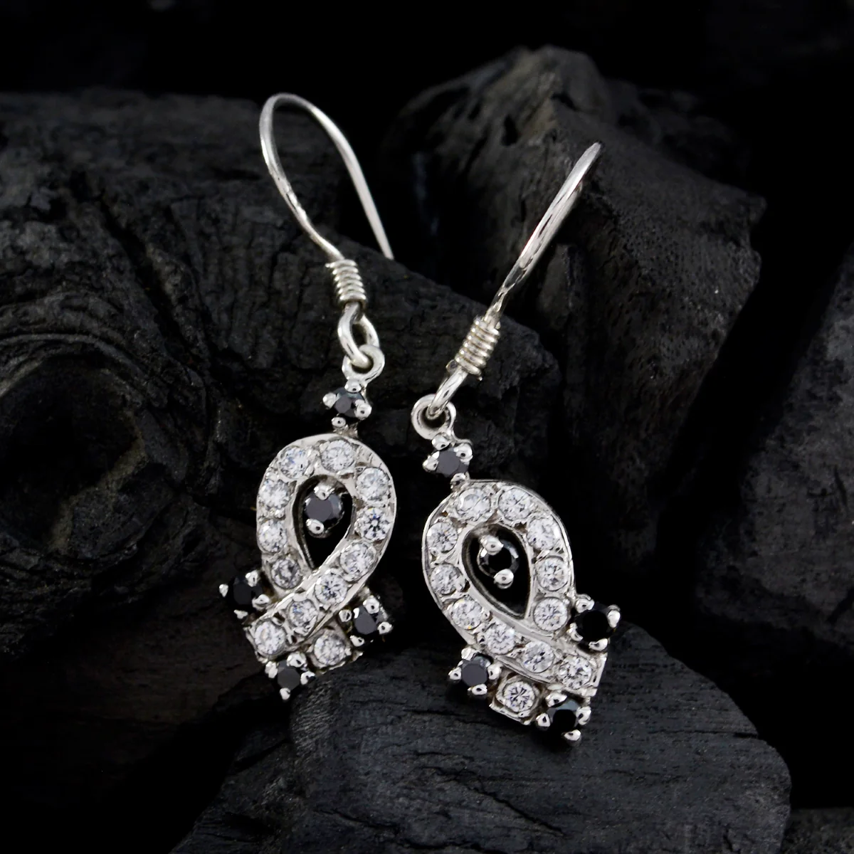Multi CZ Latin American Camila multiple Dangle multicolor 92.5 Silver Earring - Image 4