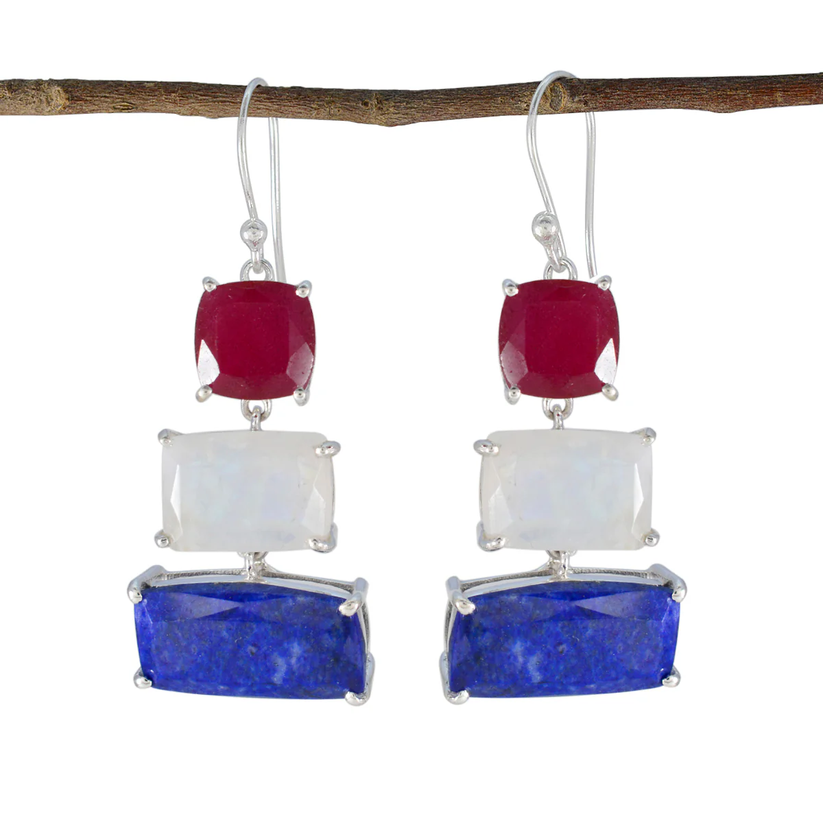 Multi Egyptian Mariana Trilogy Dangle multicolor 92.5 Silver Earring