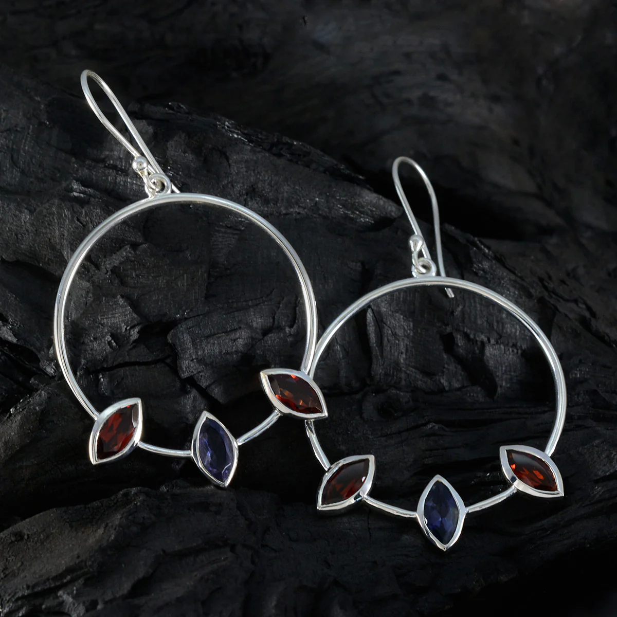Multi Egyptian Penelope Trilogy Dangle multicolor 92.5 Silver Earring - Image 2