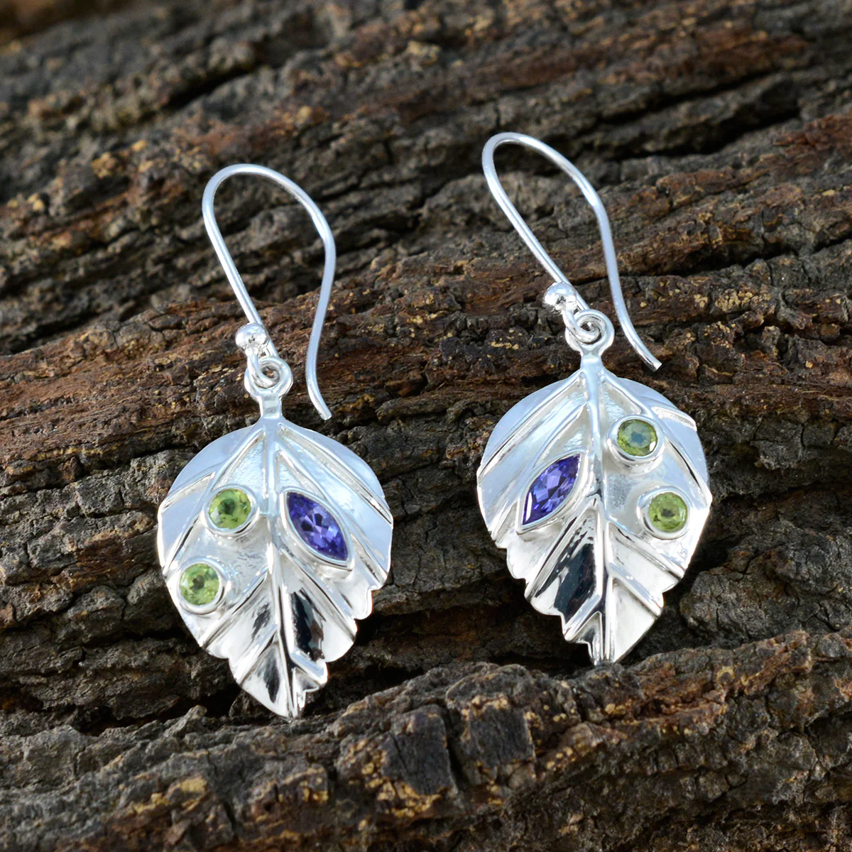 Multi French Kennedy multiple Dangle multicolor 925 Sterling Silver Earring - Image 3