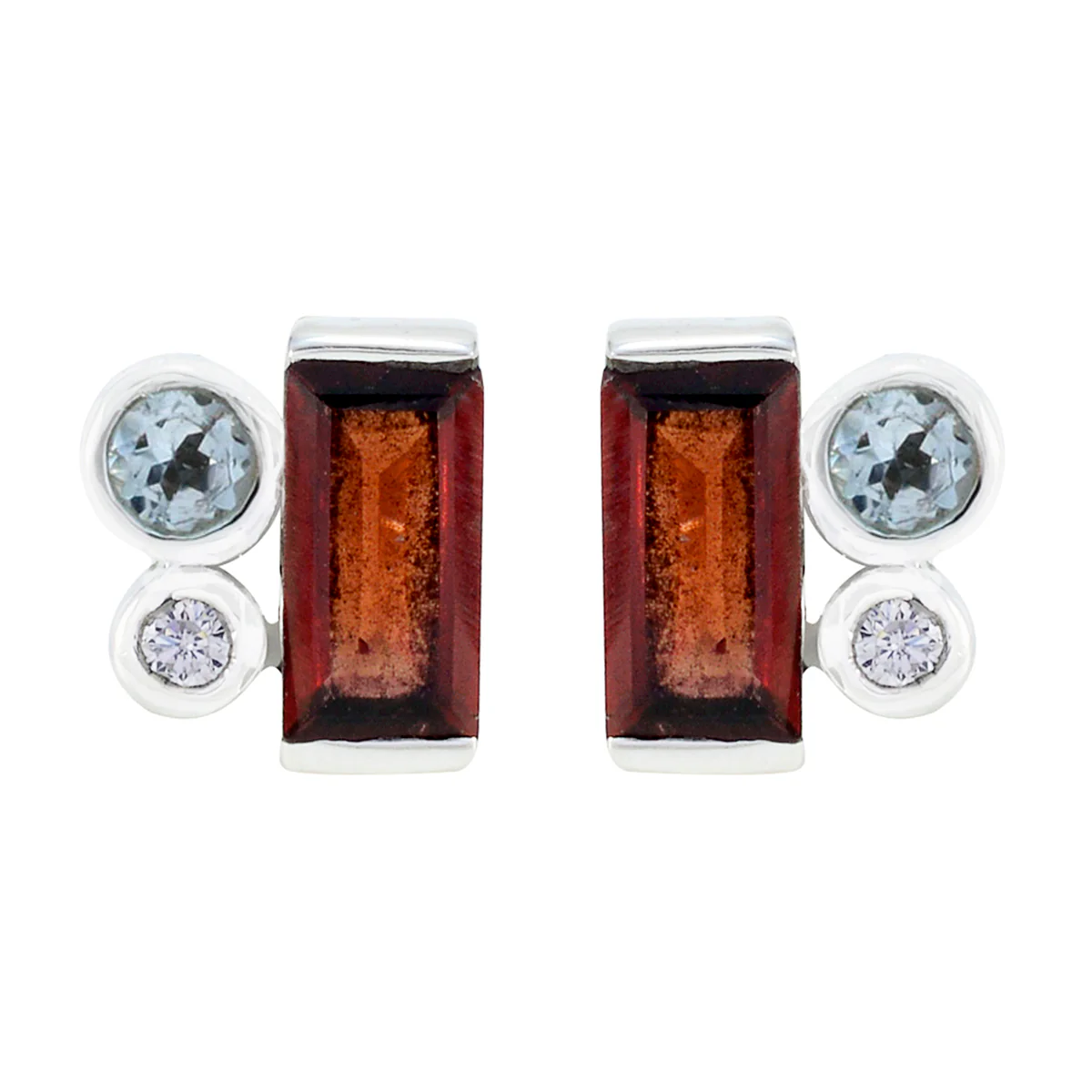 Multi French Micaela Trilogy Stud multicolor 925 Sterling Silver Earring