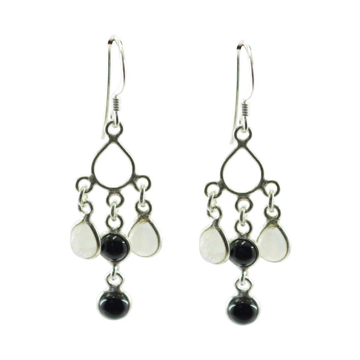 Multi German Giulia multiple Dangle multicolor Silver Earring