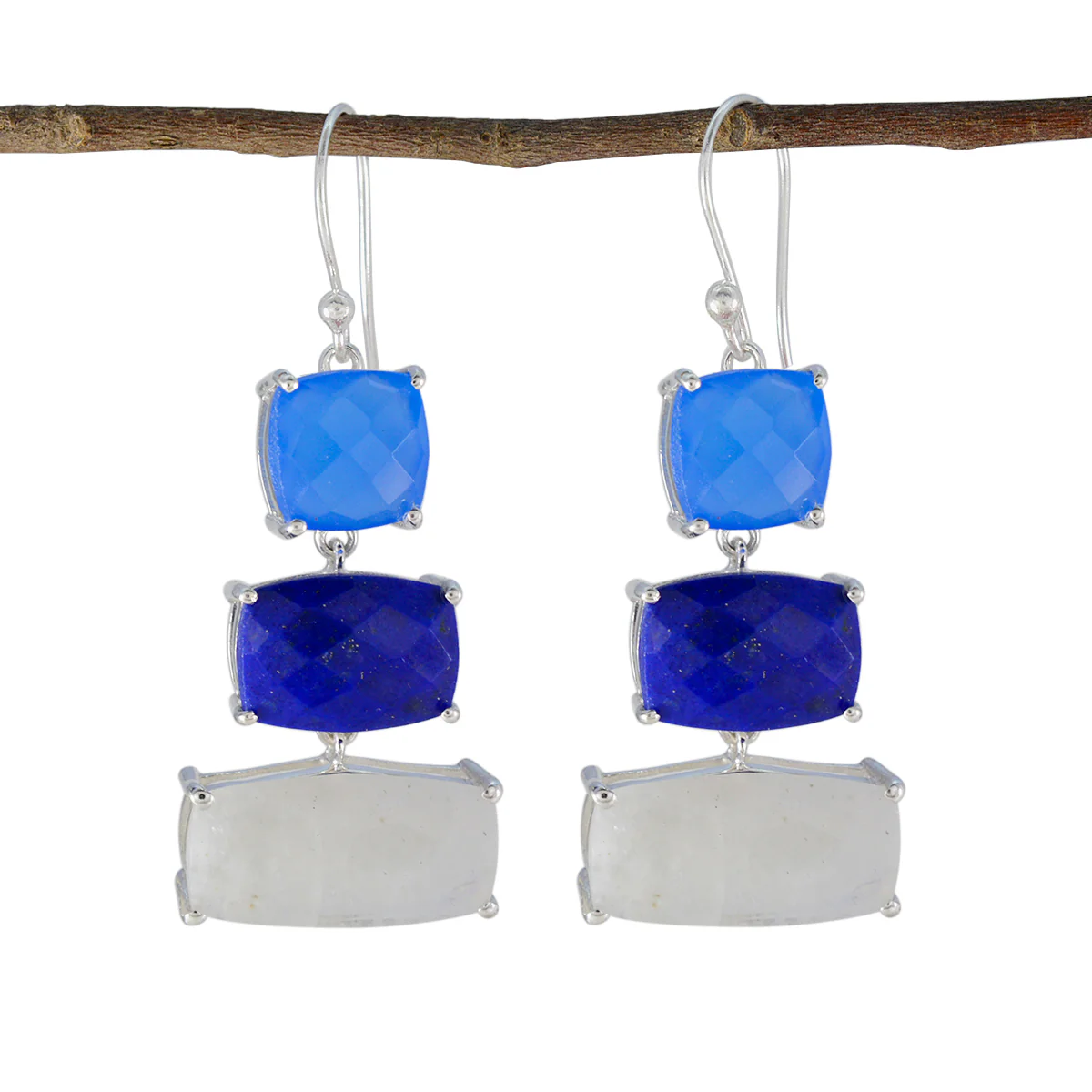 Multi German Lourdes Trilogy Dangle multicolor 925 Sterling Silver Earring