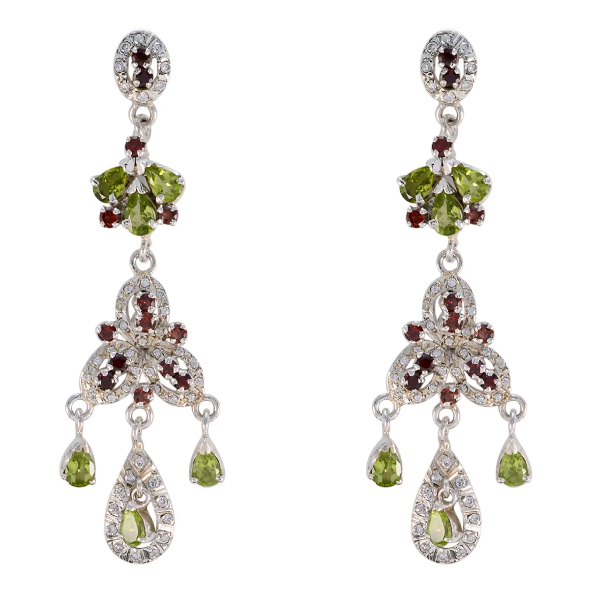 Multi Indian Ananya multiple Stud multicolor Sterling Silver Earring