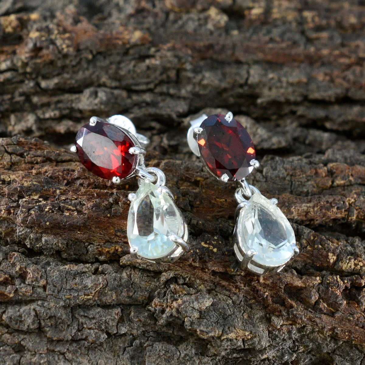 Multi Indian Lakshmi multiple Stud multicolor 925 Sterling Silver Earring - Image 4