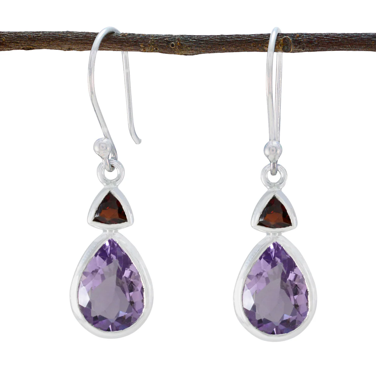 Multi Italian Elena Toi et Moi Dangle multicolor 925 Silver Earring