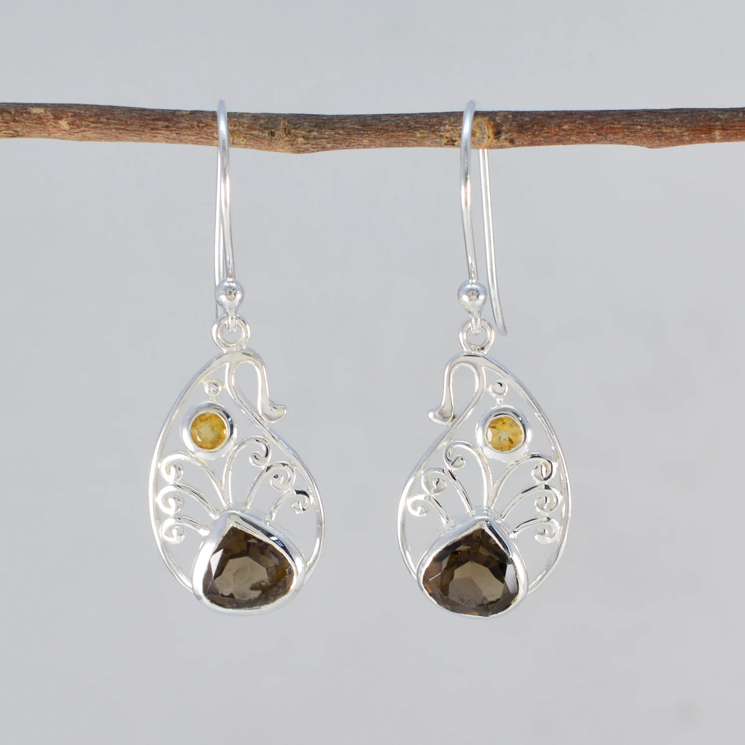 Multi Italian Evelyn multiple Dangle multicolor 92.5 Silver Earring - Image 2