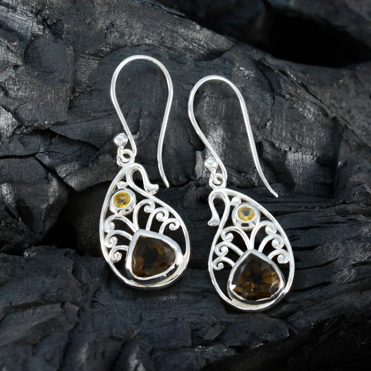 Multi Italian Evelyn multiple Dangle multicolor 92.5 Silver Earring - Image 3