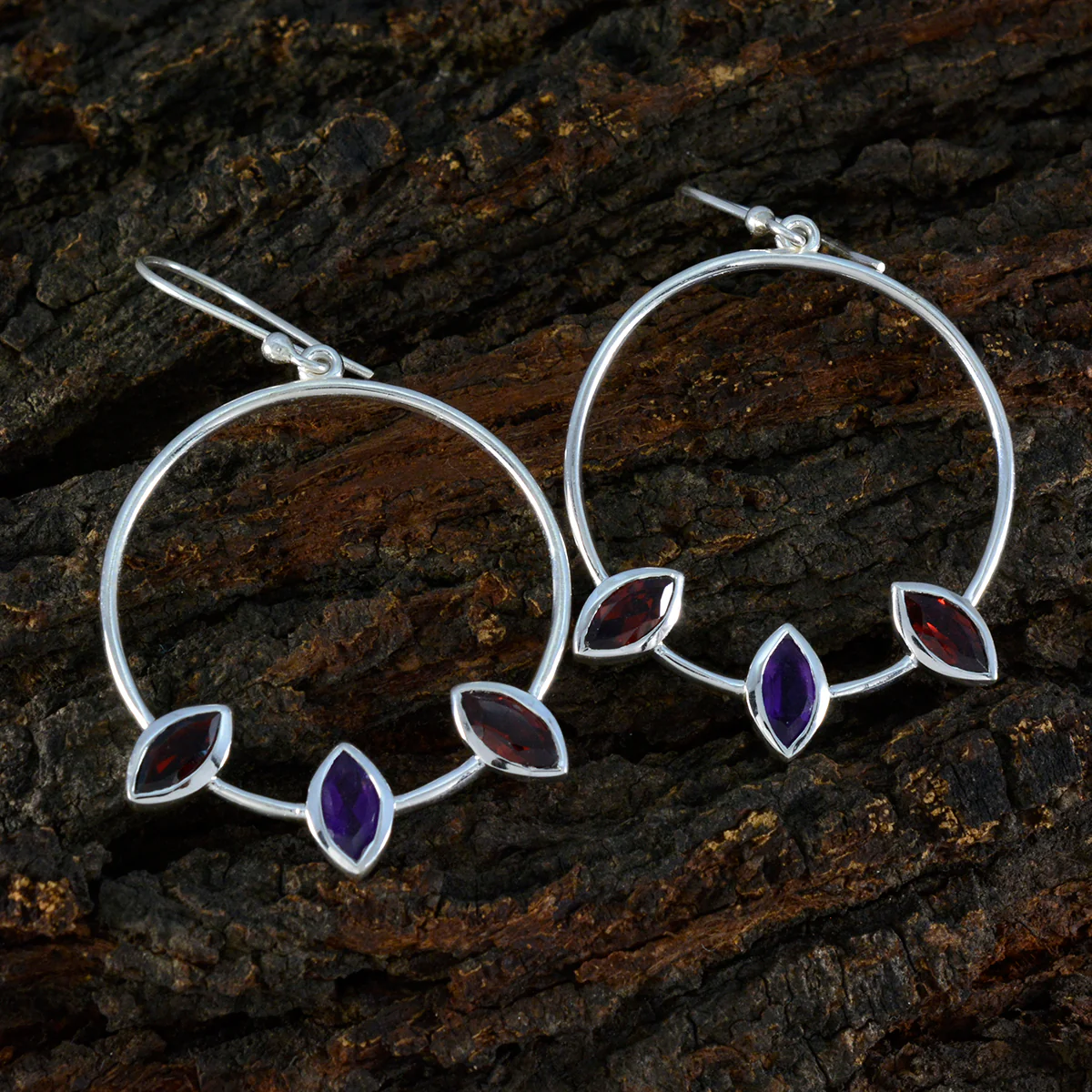 Multi Italian Marie Trilogy Dangle multicolor 925 Silver Earring - Image 3