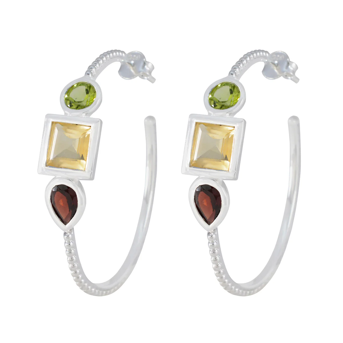 Multi Japanese Chen Trilogy Stud multicolor 925 Silver Earring