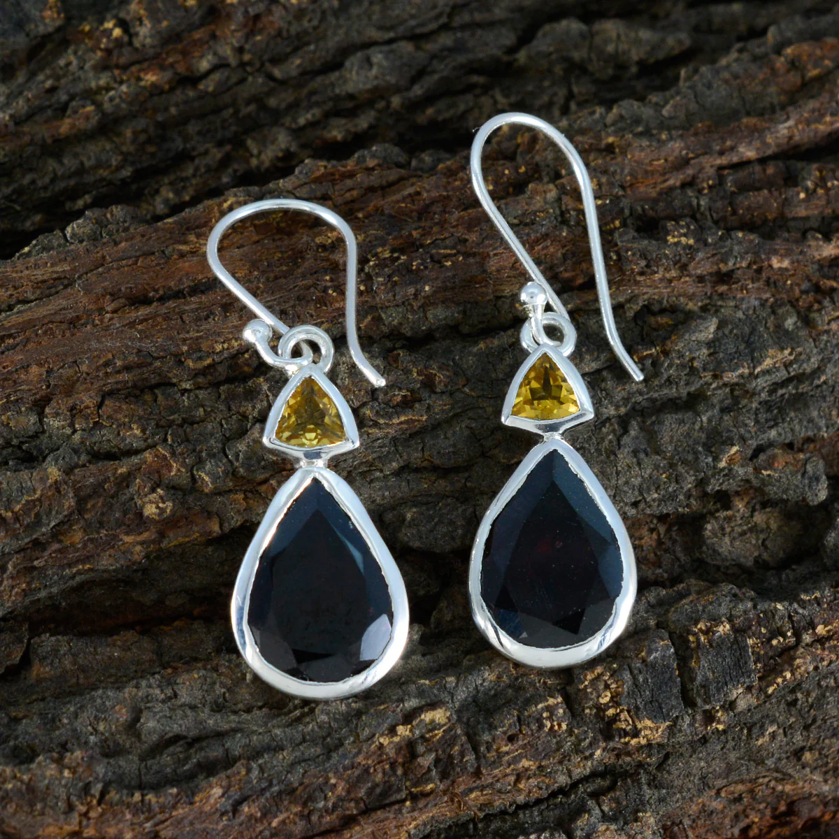 Multi Japanese Daniela Toi et Moi Dangle multicolor Silver Earring - Image 3
