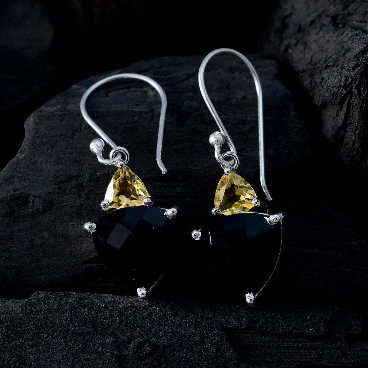 Multi Japanese Hana multiple Dangle multicolor 92.5 Silver Earring - Image 2